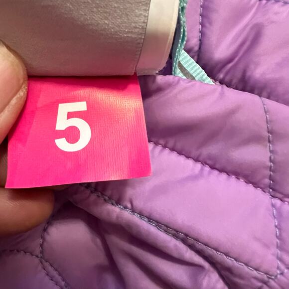 Obermeyer Jacket Girls Kids 5 Floral Purple Reversible Winter Coat - Picture 7 of 9